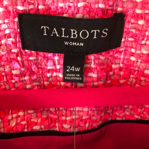 Talbots - Size 24 - Hot Pink Tweed Jacket. New with tags. - Picture 2 of 5